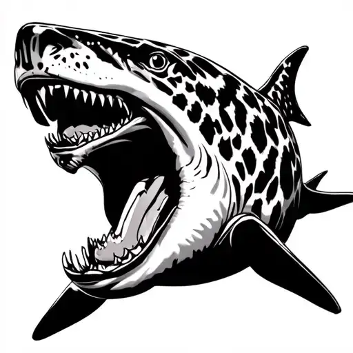 leopard shark tattoo design idea