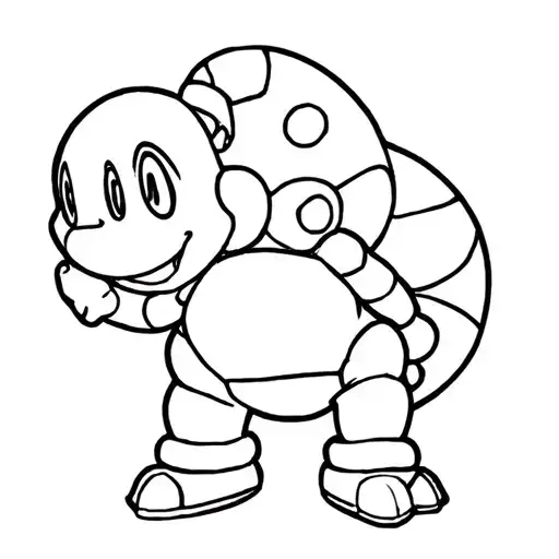 toadette, bowser jr, Pauline for super Mario minimalist tattoo tattoo design idea