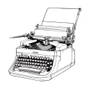 typewriter being erased tattoo design idea
