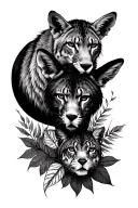 Animals and foliage representing the different aspects that the client and the animals share.  tattoo design idea
