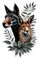 Animals and foliage representing the different aspects that the client and the animals share.  tattoo design idea