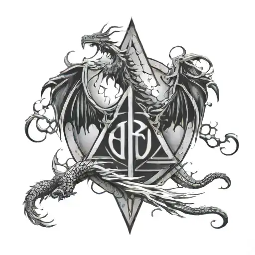 deathly hallow harry potter sign supernatural dragon ball tattoo design idea