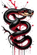 vertical snake wrapped shedding skin tattoo design idea