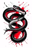 vertical snake wrapped shedding skin tattoo design idea