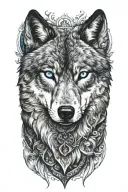 wolf blue eyes tattoo design idea