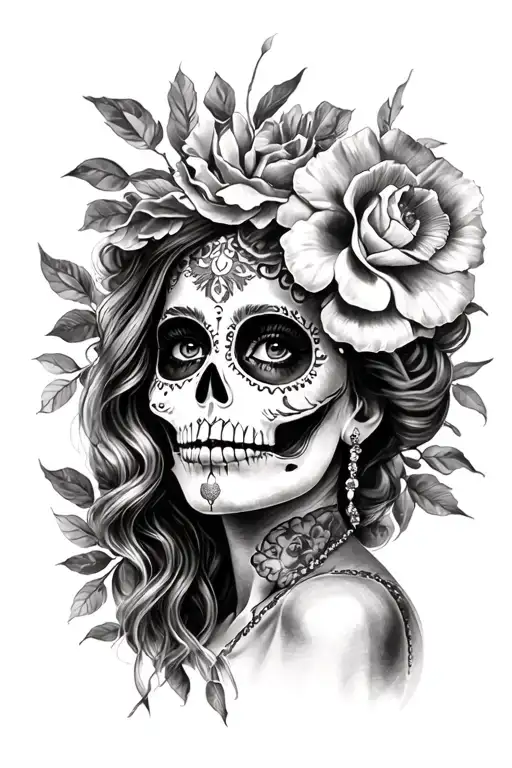 Mexican Catrina tattoo design idea