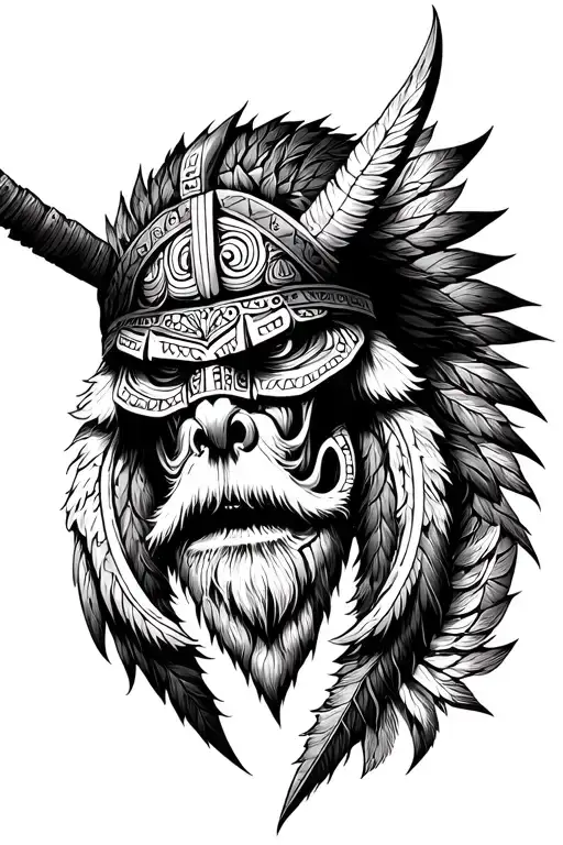 Alaskan totem viking tattoo design idea