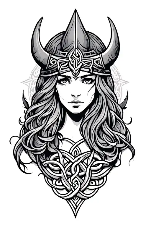 celtic viking feminine tattoo design idea