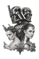 Padme and Darth Vader tattoo design idea