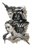 Padme and Darth Vader tattoo design idea