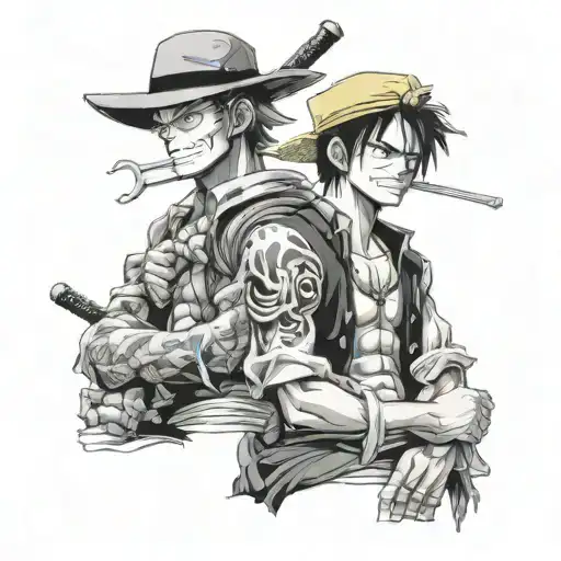 luffy zoro and sanji one piece tattoo design idea
