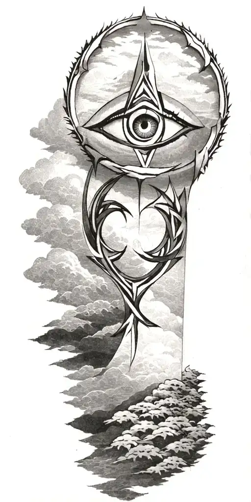 eye of odin rune circle tattoo design idea