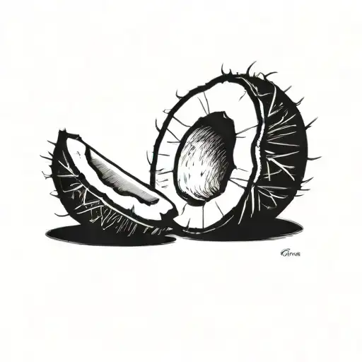 coconut tattoo design idea