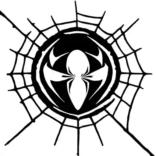 spiderman logo with webs tattoo design idea