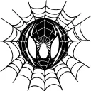 spiderman logo with webs tattoo design idea