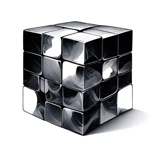 4 dimensional cube realistic tattoo design idea