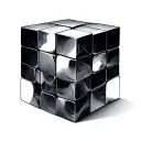 4 dimensional cube realistic tattoo design idea