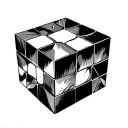 4 dimensional cube realistic tattoo design idea