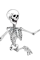 Skeleton laughing maniacally tattoo design idea