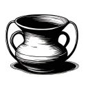 Amphora is black, without volume, with the simplest pattern, very minimalistic tattoo design idea