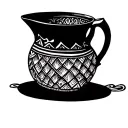 Amphora is black, without volume, with the simplest pattern, very minimalistic tattoo design idea