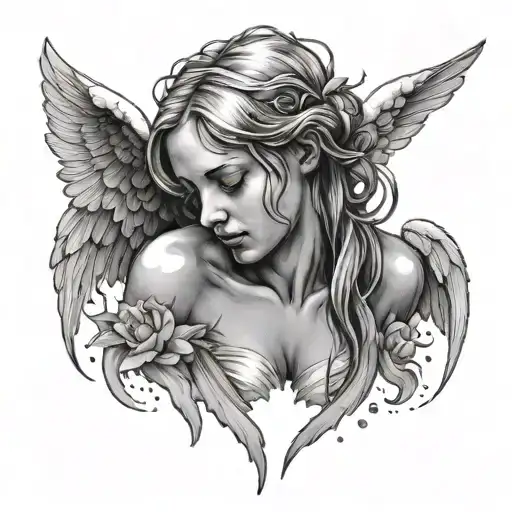 Crying Angel tattoo design idea
