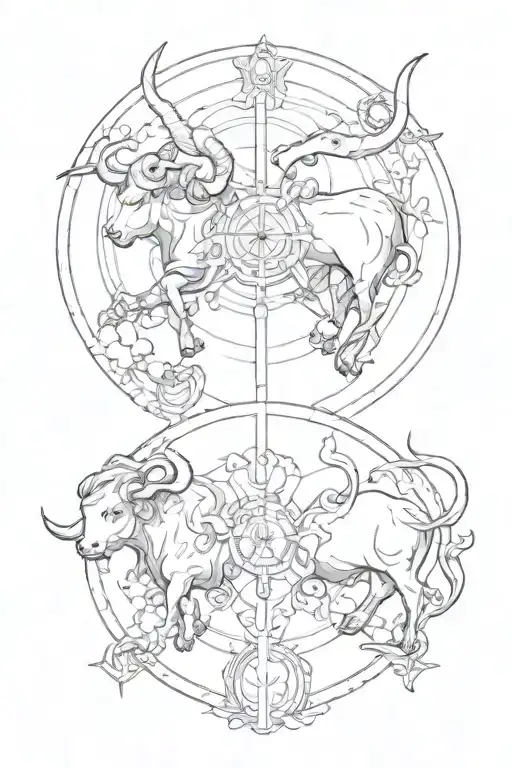 taurus and libra tattoo design idea