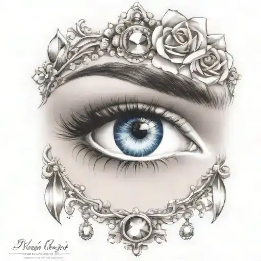 sexy gypsy eyes with gems  tattoo design idea