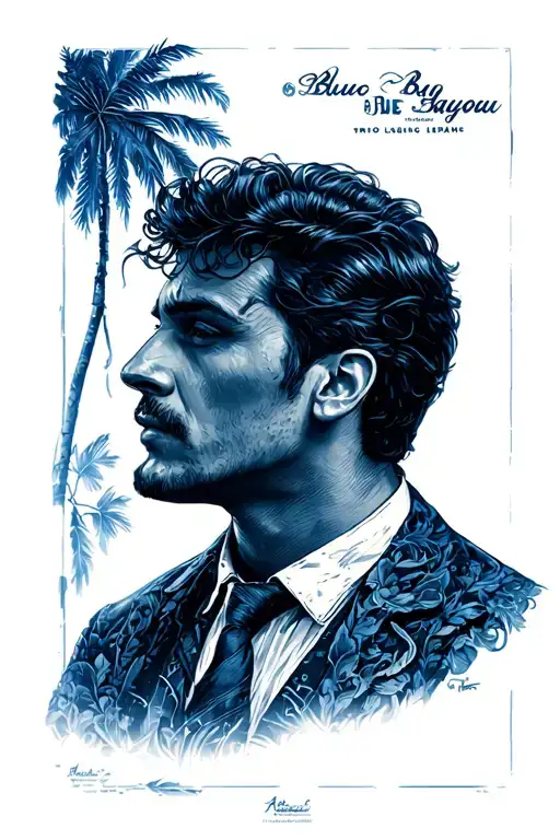 António Leblanc from the movie "Blue Bayou (2021)" in a blue bayou tattoo design idea