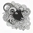 black sheep head tattoo design idea
