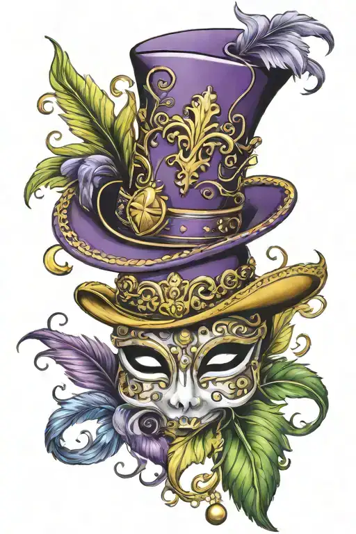 mardi gras haT on the Fleur-de-lis tattoo design idea
