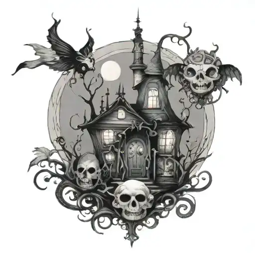 tim burton style tattoo design idea