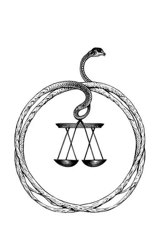 Snake around libra sign tattoo tattoo design idea