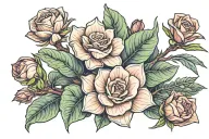 desert rose growing tattoo design idea