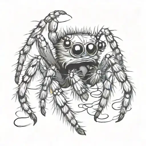cute Jumping spider tattoo design idea