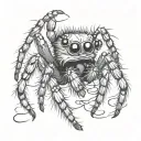 cute Jumping spider tattoo design idea