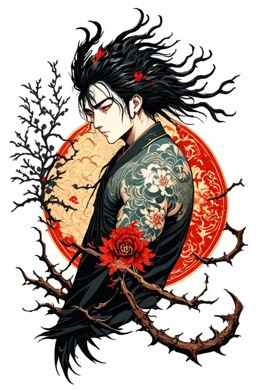 Solo Leveling with a thorn at his back tattoo design idea