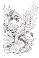 phoenix and dragon wrapped tattoo design idea
