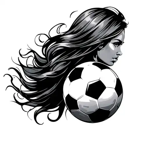 futbol mujer con arco tattoo design idea
