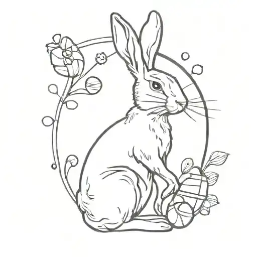 hare and candy tattoo design idea