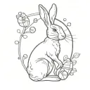hare and candy tattoo design idea