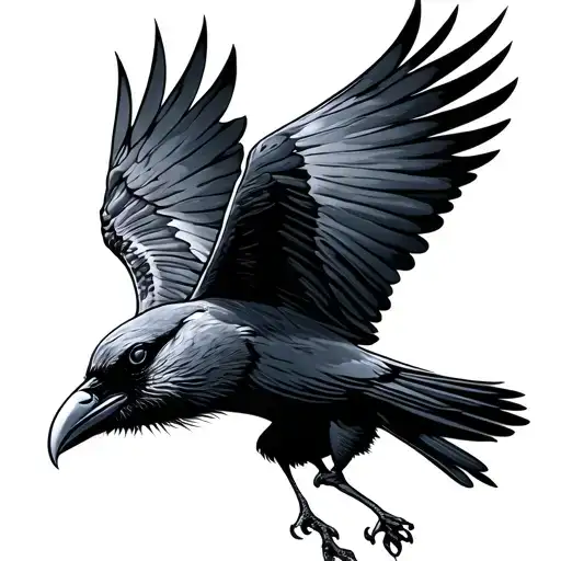 Above Eyebrow raven flying tattoo design idea