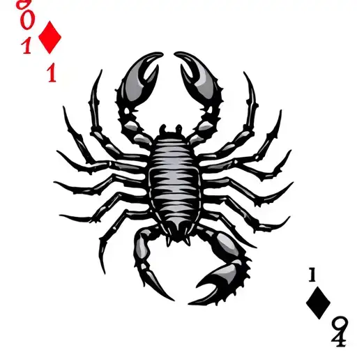 A scorpion tribal design with four cards displaying the birth year 1994. tattoo design idea