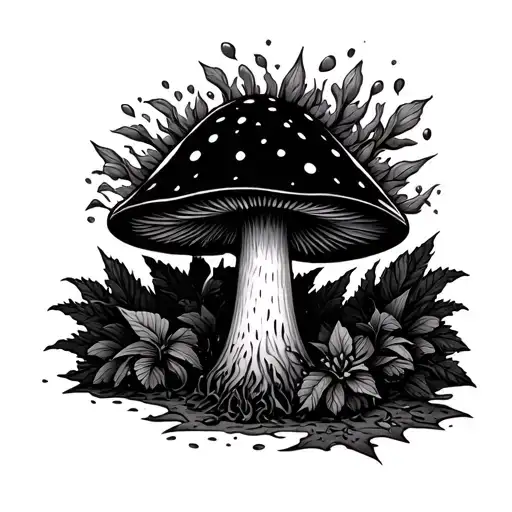 musroom lsd dmt psychedelics formula tattoo design idea