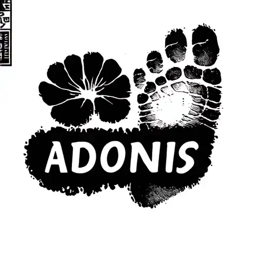 "Adonis " Baby Footprint tattoo design idea