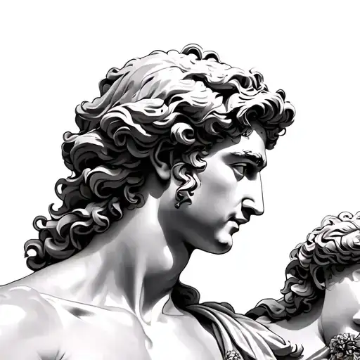 Greek God Adonis with aphrodite tattoo tattoo design idea