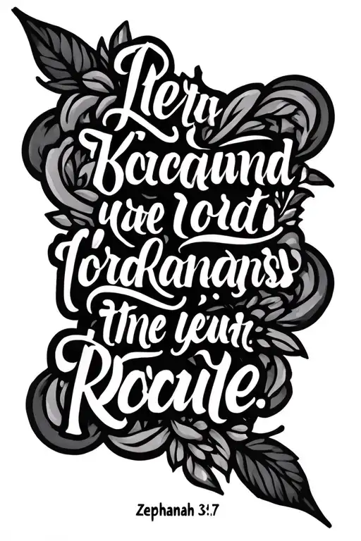 Bible Verse Zephaniah 3:17 Bible Verse tattoo design idea