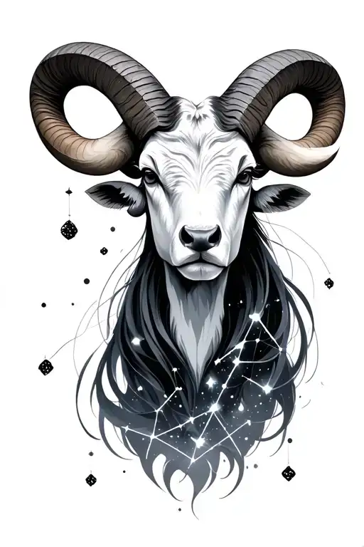 aries constellation tattoo design idea