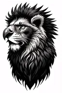 lion and eagle tattoo design idea