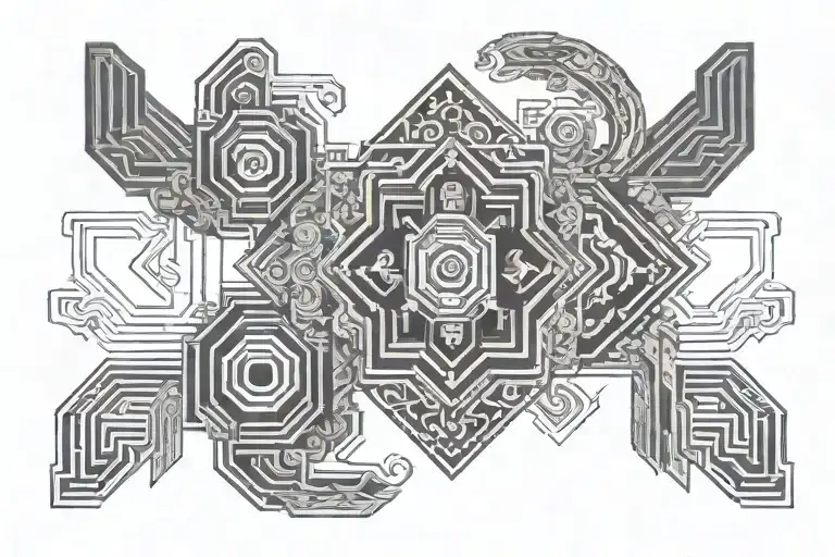 Hmong embroidery patterns family and love  tattoo design idea